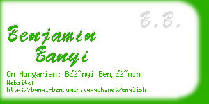 benjamin banyi business card